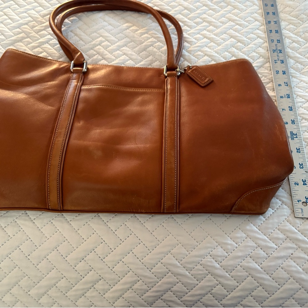 Coach Tan Leather Men's Messenger Bag - Picture 2 of 8